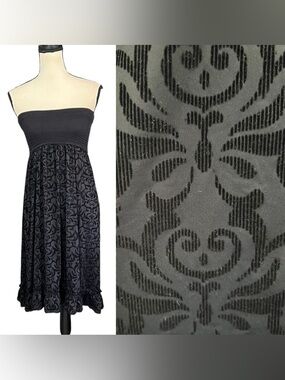 ❗️6HR SALE❗️ Vintage Betsey Johnson Velvety Burnout Strapless Dress or Cover Up
